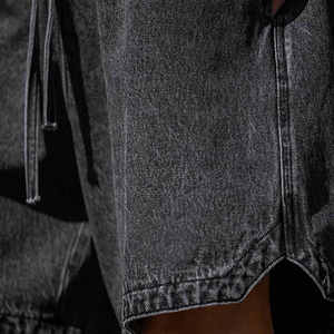 Men's 100% Cotton Fleece Sweat Shorts Baggy Denim <b>Jean</b> Shorts Fashion Loose <b>Work</b> Shorts for Adults Bib Shorts & Tights - Product Image 5