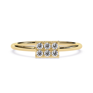 แหวนหมั้นเพชรทรงกลมเจียระไนแบบคลาสสิกสำหรับผู้หญิง ทองคำขาว 14k - Product Image 1