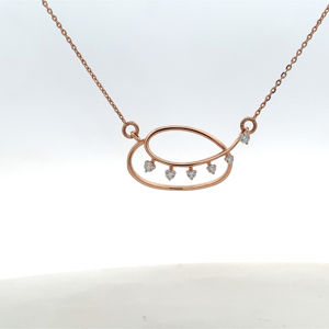 Collar con Colgante de Diamante Real en Oro Rosa de 18K - Collar con Diamante Natural Certificado por IGI para Mujer - Product Image 5