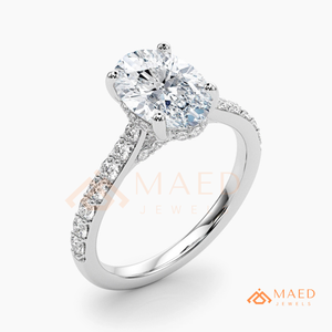 925 Silver Oval Moissanite Engagement Ring Pave Wedding Ring Bridal Promise Jewelry Gift for Women USA Luxury Sale Online Deals - Product Image 6