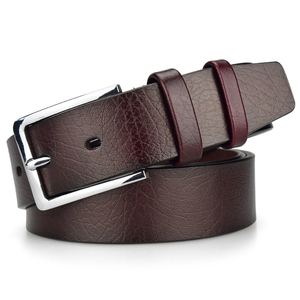 Ceinture en cuir pleine couleur de haute qualité pour homme, robuste, avec boucle classique à ardillon, confortable, pour tenues chaudes et sacs - Product Image 3