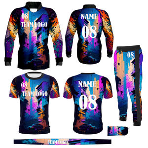 Conjunto de Uniforme Deportivo Sublimado con Diseño de Calavera 3D Personalizado – Jersey de Manga Larga y Pantalones Cortos de Poliéster Transpirable – Nombre y Número Personalizados del Equipo - Product Image 4