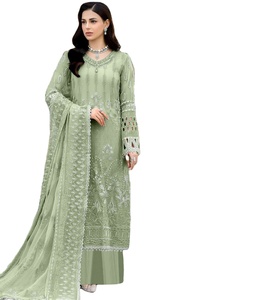 <b>Islamic</b> Style Summer Comfort Georgette Salwar Desi Girls Hand Block <b>Printed</b> Diamond Stone Work Made Viscose Silk Rayon Modal - Product Image 1