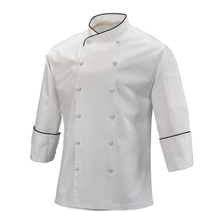 เสื้อเชฟพรีเมียม ชุดยูนิฟอร์มร้านอาหาร เสื้อแจ็คเก็ตครัวผ้าฝ้าย แขนยาว ชุดทำงานสำหรับทำอาหาร มีกระเป๋า เสื้อเชฟ - Product Image 1