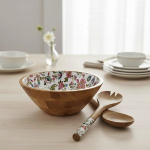 Tazón de Servir de Madera con Diseño Moderno, Hecho a Mano, Ecológico, Apto para Lavavajillas y Congelador, Vajilla para Fiestas y Cenas - Product Image 2