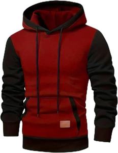 Sweats à capuche pour hommes Sweat à capuche patchwork Pull en coton polaire à manches longues Sweat à capuche d'hiver à capuche - Product Image 5