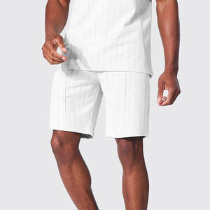 Ensembles deux pièces de haute qualité en polyester et coton pour hommes, t-shirts décontractés à manches courtes à séchage rapide, personnalisables - Product Image 6