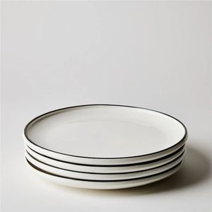 Assiette de présentation de luxe en émail avec bordure verte, sous-assiette décorative en métal pour événements de mariage, vaisselle de table, vente en gros, ensemble d'assiettes à dîner - Product Image 3