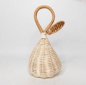 Sonajero de dentición de ratán musical sensorial, agitadores de mano con campanas, juguete infantil para bebés, sonajeros de campana naturales a la venta - Product Image 1