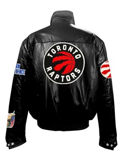 Chaqueta acolchada de cuero completo de los Toronto Raptors, color negro - Product Image 2