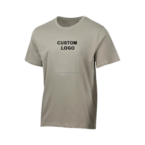 T-shirt en maille à séchage rapide pour homme, manches courtes, col rond, manches raglan, couleur unie, polyester, coupe sportive, logo personnalisé sur le devant - Product Image 2