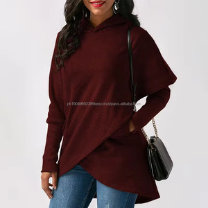 Venta directa de fábrica, suéter largo de diseñador para mujer, abrigo de longitud media para otoño, sudaderas con capucha y logotipo personalizado para mujer, sudaderas, envío DDP - Product Image 4