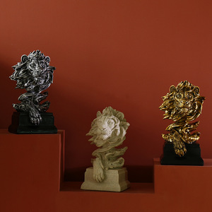 Estatua de Cabeza de León de Estilo Nórdico, Adorno Creativo de Resina, Rey de las Bestias, para Sala de Estar, Librería, Mueble de TV, Decoración de Restaurantes - Product Image 6