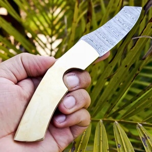 Premium Handmade Damascus Steel Folding Pocket <b>Knife</b> <b>Bone</b> <b>Handle</b> Leather Sheath Wholesale Utility Hunting <b>Knives</b> A&M ENTERPRISES - Product Image 1