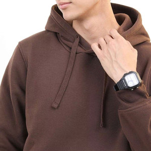 Sweat-shirt à capuche marron de qualité supérieure pour homme, coupe classique, tricoté, 100% coton biologique, écologique, avec poche, décontracté, pour l'été - Product Image 4