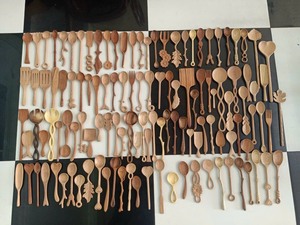 Handmade Wooden Spoon Collection Rustic Style Custom Logo Engraving Available - Product Image 6