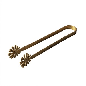 Ultimate Design Antique Brass Finish Metal Tongs with Shell Design Serving Utensil for <b>Bar</b> Home Party Use - Product Image 5