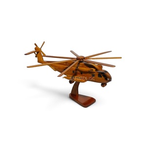 Modèle d'hélicoptère sur mesure en bois, artisanat durable, modèle réduit personnalisé, modèle d'avion en bois fabriqué au Vietnam - Product Image 3