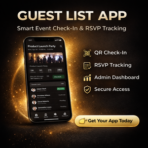 แอปมือถือสำหรับการจัดการรายชื่อแขกขั้นสูง ระบบเช็คอินงานอีเว้นท์ การติดตาม RSVP การควบคุมการเข้าถึงที่ปลอดภัย แดชบอร์ดผู้ดูแลระบบ รองรับ MAC อินเทอร์เน็ต - Product Image 2