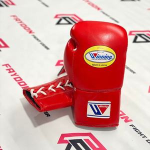 Guantes de Boxeo de Piel de Vacuno Genuina para Entrenamiento de Artes Marciales, Modelo Reciente, Personalizados, Rojos, con Cordones - Product Image 1