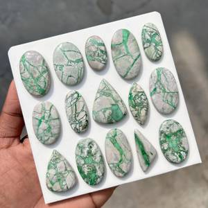 Natural Variscite Cabochon Wholesale Bulk Lot Green Loose Gemstone for Jewelry Making Pendant Ring Earrings 10to20 mm rajasthan - Product Image 6