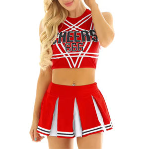 Uniforme de Animadoras Transpirable de Poliéster de Alta Calidad, Conjunto Personalizado de Falda y Top para Equipos, Escuelas y Competiciones Profesionales - Product Image 4