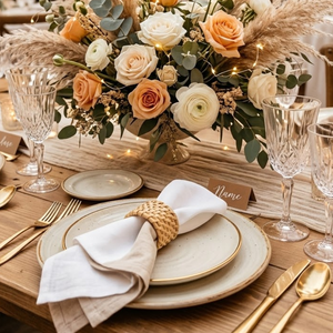 Handcrafted <b>Bamboo</b> Napkin Rings Set Rustic Natural <b>Bamboo</b> Napkin Holders for Dining <b>Table</b> Decor Wedding Party Hotel Use Premium - Product Image 5