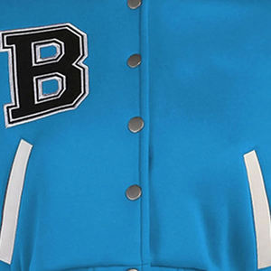 Chaqueta Varsity de Béisbol para Mujer, Largo Regular, Tejida, con Relleno de Algodón, Estilo Hip Hop, Transpirable, con Letras Bordadas - Product Image 5