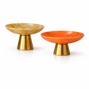 Elegantes Cuencos Decorativos de Resina Verde con Base Dorada para Decoración del Hogar, Centro de Mesa, Juego de Cuencos de Resina de Lujo - Product Image 4