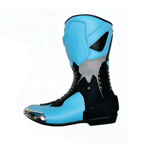 MEHAR DIN INDUSTRY Chaussures de course moto professionnelles, bottes de protection mi-mollet avec fermeture éclair latérale, logo personnalisé, sécurité pour motards - Product Image 1