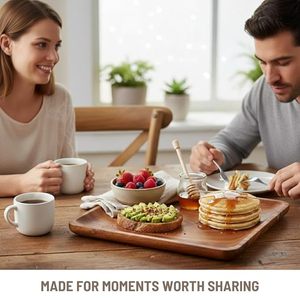 Luxury Wooden Rectangular Serving Tray Decorative Platter Modern Multi-Functional for Coffee Dessert Displays Home Dining - Product Image 3
