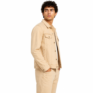 Chaqueta vaquera informal para hombre con tela resistente, ajuste cómodo y estilo clásico, lo que la convierte en una prenda versátil OEM - Product Image 2