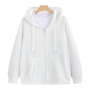 เสื้อฮู้ดสีแดงแบบยูนิเซ็กซ์ ทรงโอเวอร์ไซส์ มีซิปด้านหน้า กระเป๋าเสื้อแบบมีซิป สวมใส่สบายๆ สำหรับฤดูใบไม้ร่วง แขนเสื้อปกติ ผลิตจากผ้าเฟรนช์เทอร์รี่ - Product Image 3