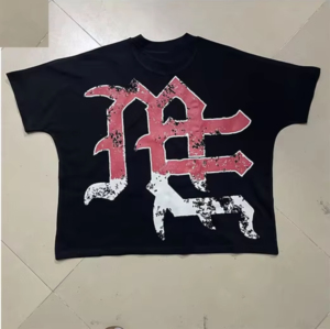 T-shirt formel pour homme en 100 % coton, coupe décontractée à épaules tombantes, col en V, motif tricoté contrastant, qualité supérieure, grandes tailles, OEM - Product Image 2