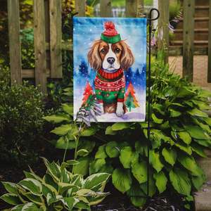 Drapeau de jardin de Noël Cavalier Spaniel Drapeau de boîte aux lettres décoratif multicolore pour Patio Yard Artwork Flower Beds Lawn Yard Sign Size - Product Image 2