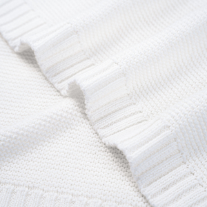 Couverture en tricot écologique 100% coton, couleur unie, style mignon, pour bébé, forme rectangulaire, poids 209g-278g, lavable en machine - Product Image 2