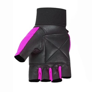Anti-slip Leather Half Finger Breathable Lace-Up Closure Weightlifting Fitness <b>Gloves</b> for Men Women Gym Sports - Product Image 5