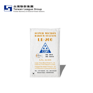 Sulfato de bario ultrafino en polvo blanco de plástico y caucho con logotipo personalizado, 25 kg - Product Image 1