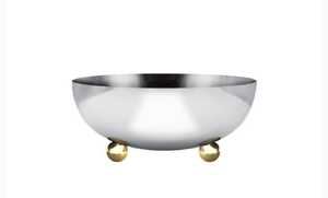 Grand saladier en métal élégant pour la maison, avec poignées dorées, finition polie, compatible lave-vaisselle, idéal pour offrir en cadeau - Product Image 6