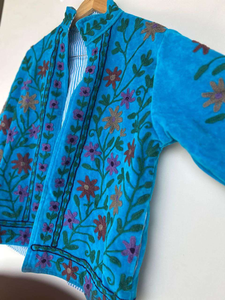 Vestes brodées bohèmes à fleurs, intérieur en velours, coton, style bohème, manteau d'hiver, streetwear, bomber, veste bohème réversible pour femmes - Product Image 3