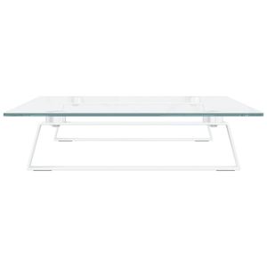 Blanco 23,6 "x 13,8" x 3,1 "Soporte de monitor de soporte de metal y vidrio templado - Product Image 5