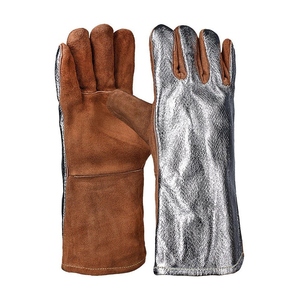 Gants de soudure en cuir de vachette de qualité supérieure, résistants à l'abrasion, pour travaux lourds, protection personnelle, gants de barbecue - Product Image 1