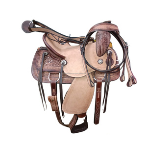 FAB LEATHERS Selle Western de roping en cuir véritable, style logo personnalisé, faite à la main, avec arceau en fibre de verre et quincaillerie en SUS304/nickelé pour - Product Image 6
