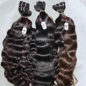 Extensiones de Cabello Humano Natural de 16 Pulgadas, Ondulado Profundo, 100g, Virgen, Sin Procesar, Grado Remy, Cabello Indio Crudo, Tejido a Máquina, Venta al Por Mayor - Product Image 4