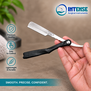 Professional Barber <b>Razor</b> <b>Set</b> with 3 Replacement Blades Stainless Steel Straight Edge Shaving <b>Razor</b> for Men Salon - Product Image 3