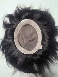 Prothèse capillaire en cheveux indiens Remy lisses, densité 130%, base en dentelle mono, raie centrale, nœuds invisibles, texture 8mm - Product Image 1