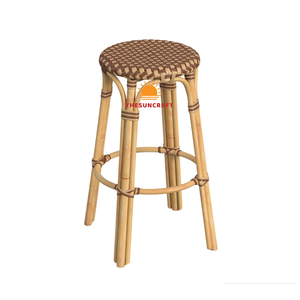 Sillas de Bar de Mimbre de Ratán de Diseño Moderno para el Hogar, Sala de Estar, Muebles Comerciales de Alta Calidad, Patas de Metal de Altura Ajustable - Product Image 5