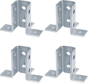 MISA Wing Shaped Strut Fittings 4 Pack for 1-5/8" Channel, Heavy-Duty Wing Connector <b>Brackets</b>, 7/32" Thick Durable Steel - Product Image 1