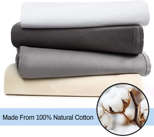 Parure de lit 100% coton lavable, bio, écologique, 100TC, couleur unie, toutes saisons, avec livraison et expédition - Product Image 3