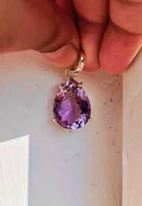 NIKHIL GEMS Collier Pendentif Poire Vintage en Argent Sterling 925 avec Améthyste Goutte d'eau, Pierre Précieuse Naturelle Violette, Certifié par un tiers - Product Image 4